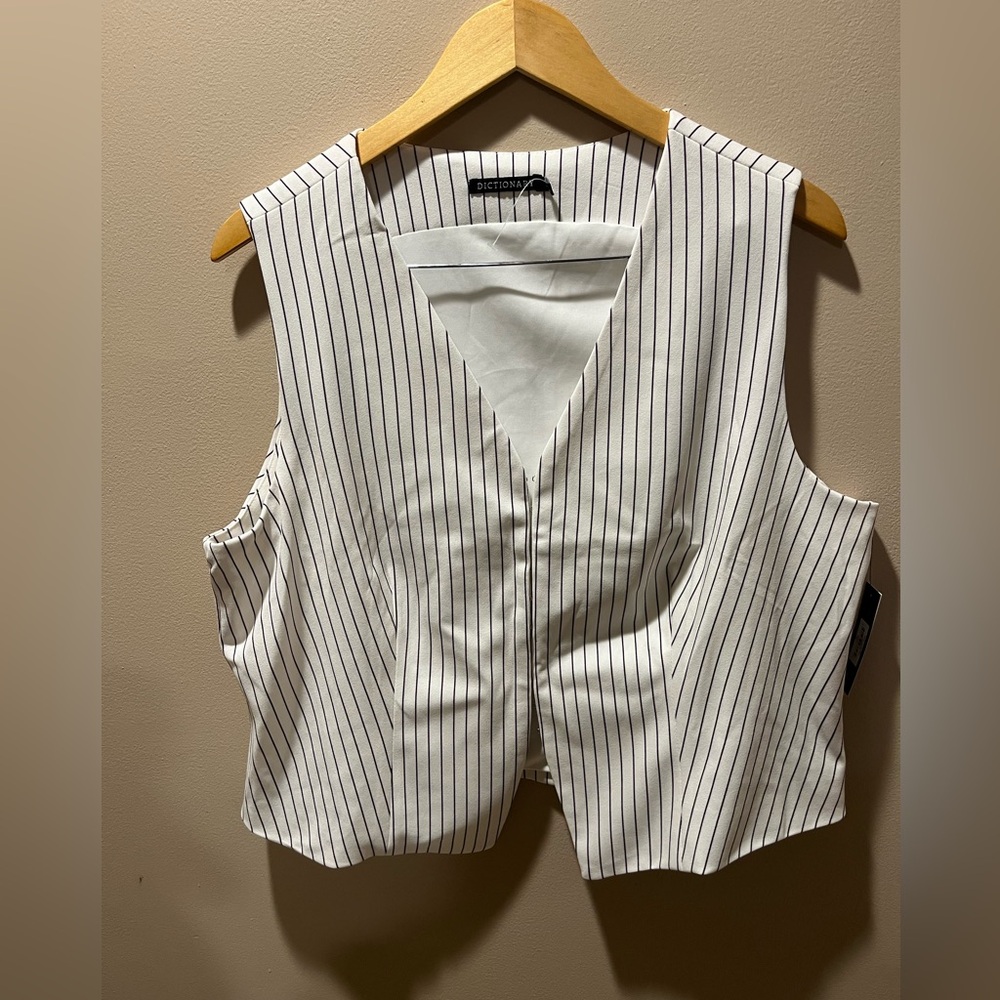 Women's Ivory. Striped vest